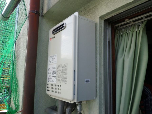 名古屋市中村区 壁掛け型給湯器 ノーリツ（GQ-1637WS 13A） ガス給湯器交換工事