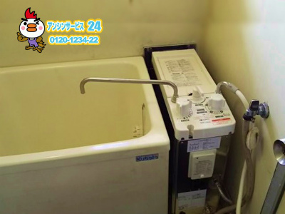 ノーリツ(GBSQ-620D)風呂釜取替工事を京都府京都市の市営住宅にて行いました。